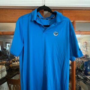 Nike Bright Blue Golf Polo with Robert Trent green golf logo